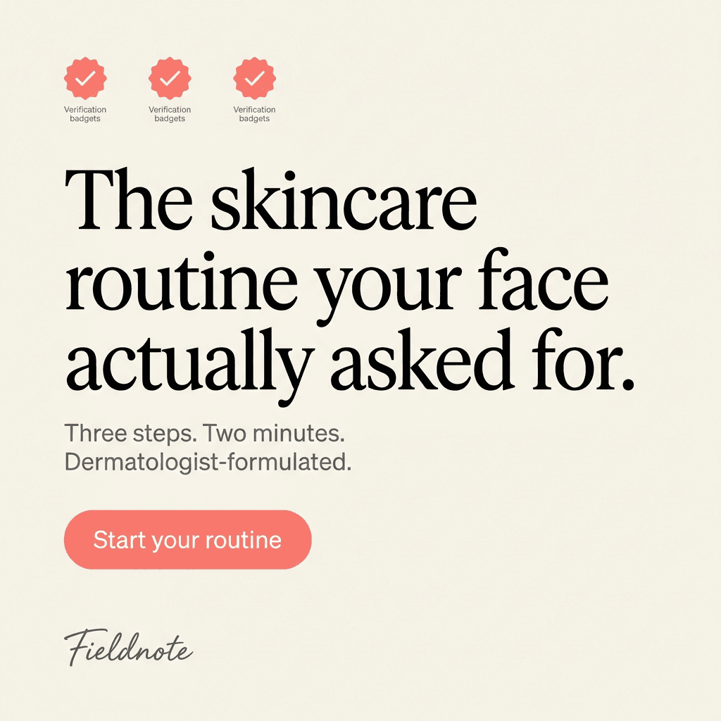 Editorial skincare ad for a sample beauty brand
